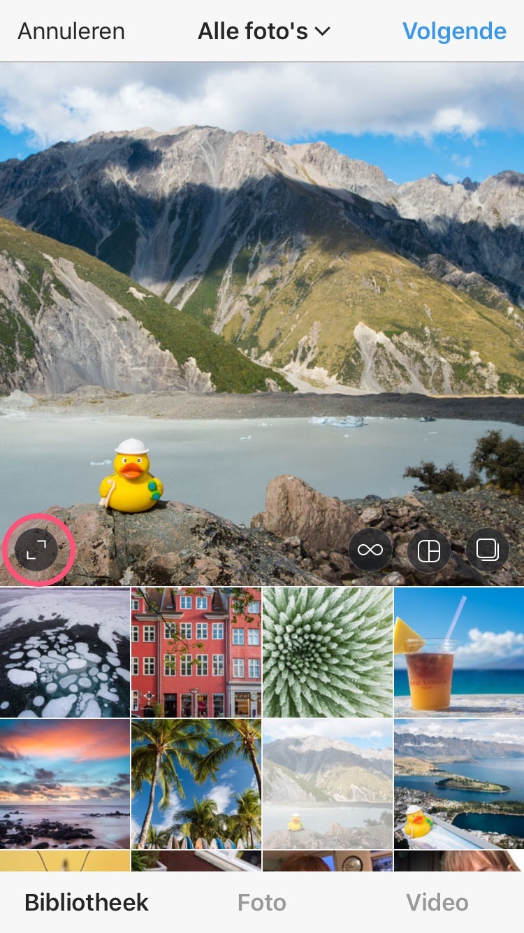 Zo zet je een niet-vierkante foto op Instagram