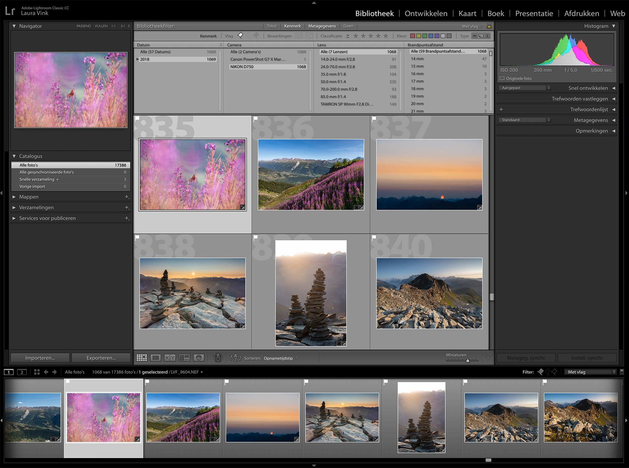Welke lens en welke brandpuntsafstand gebruik je het meest?