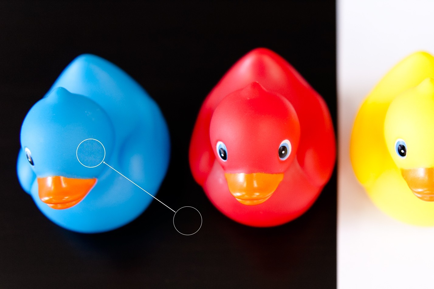 De stempel voor het klonen/retoucheren wordt nu gemaakt van het zwart van de ondergrond.