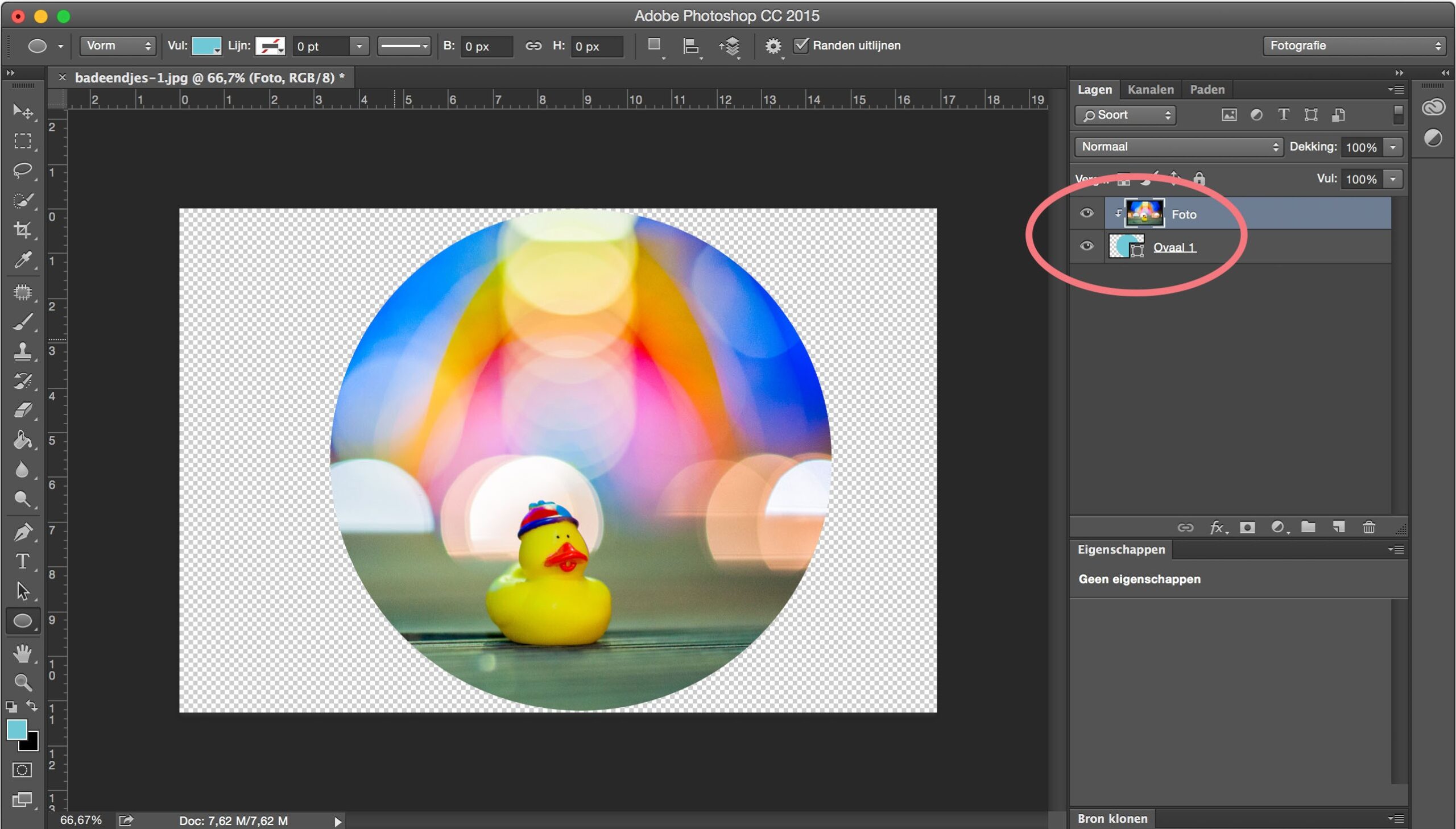 Uitknipmasker in Photoshop: foto in een figuurtje