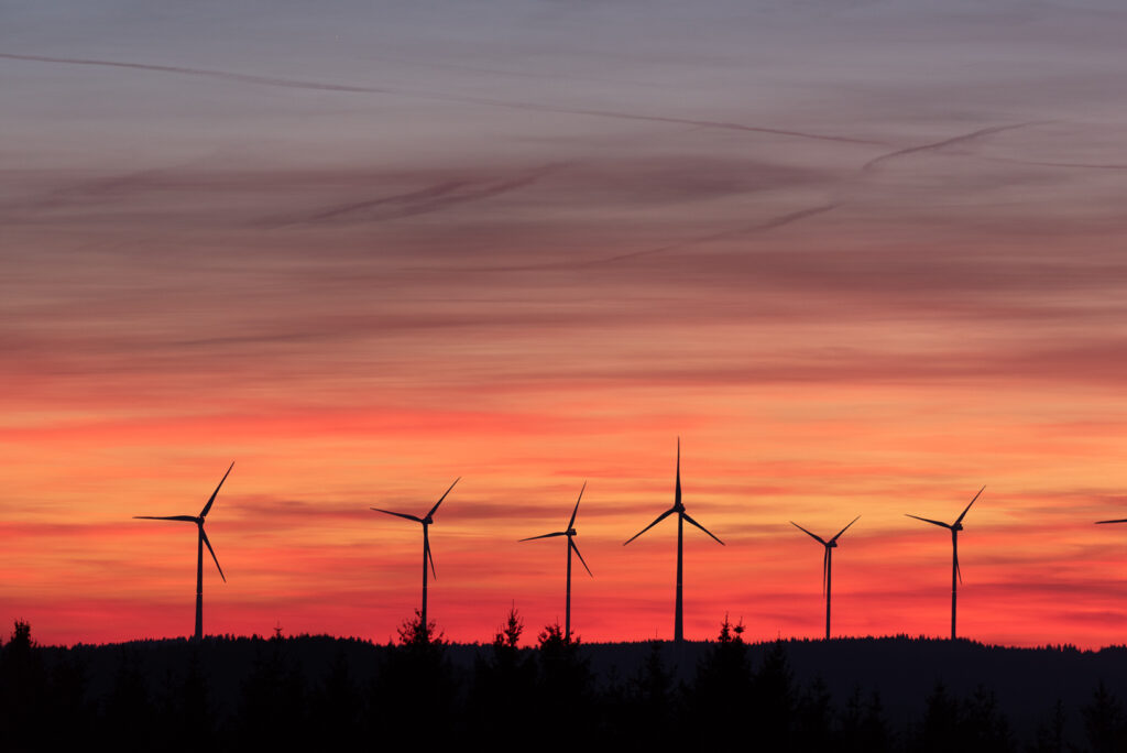 Windmolen zonsondergang