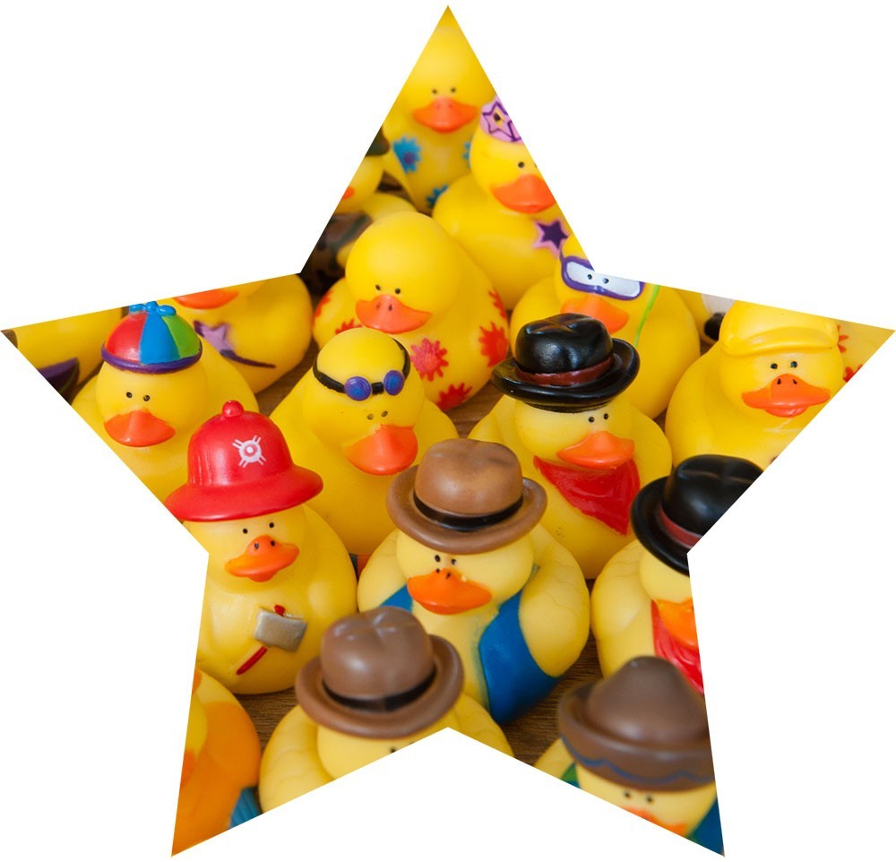 Gemaakt met een uitknipmasker in de vorm van een ster