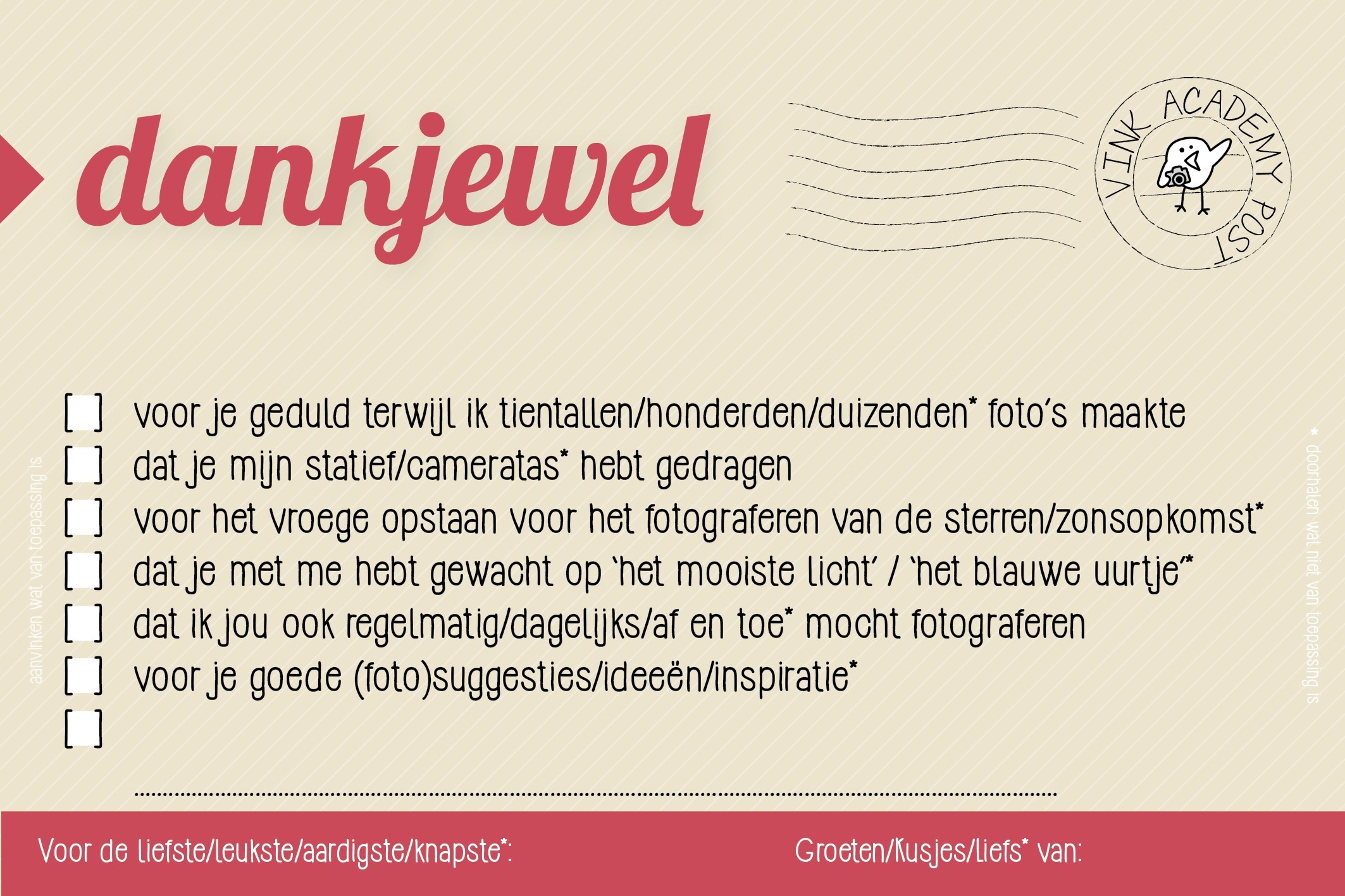 Bedank kaartje voor jouw reisgezelschp