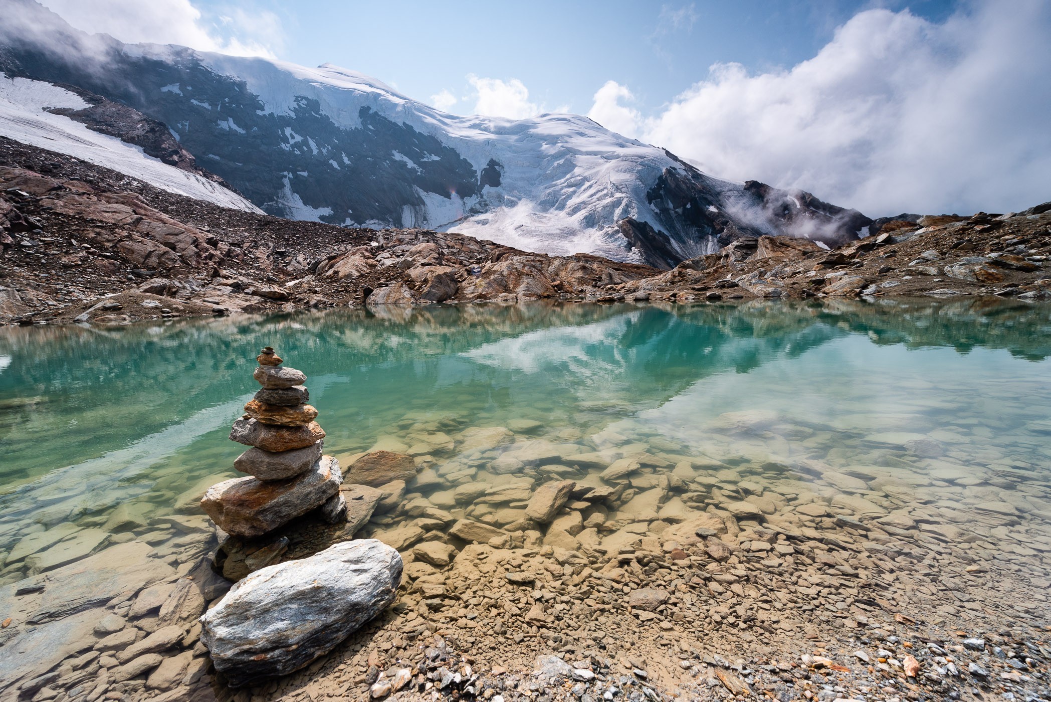 Bergmeertje met polarisatiefilter