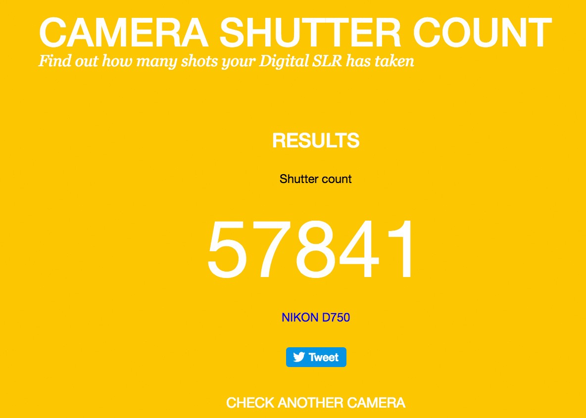 Camera Shutter Count