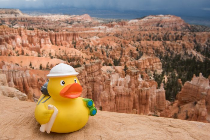 Ducky bij Bryce Canyon (nog veeeel mooier dan the Grand Canyon)