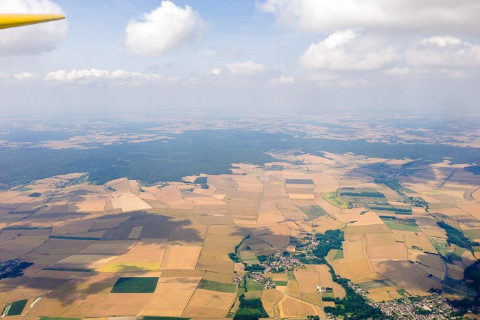 Gefotografeerd vanuit het zweefvliegtuig in Frankrijk