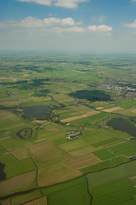 Nederland vanuit het vliegtuig gefotografeerd