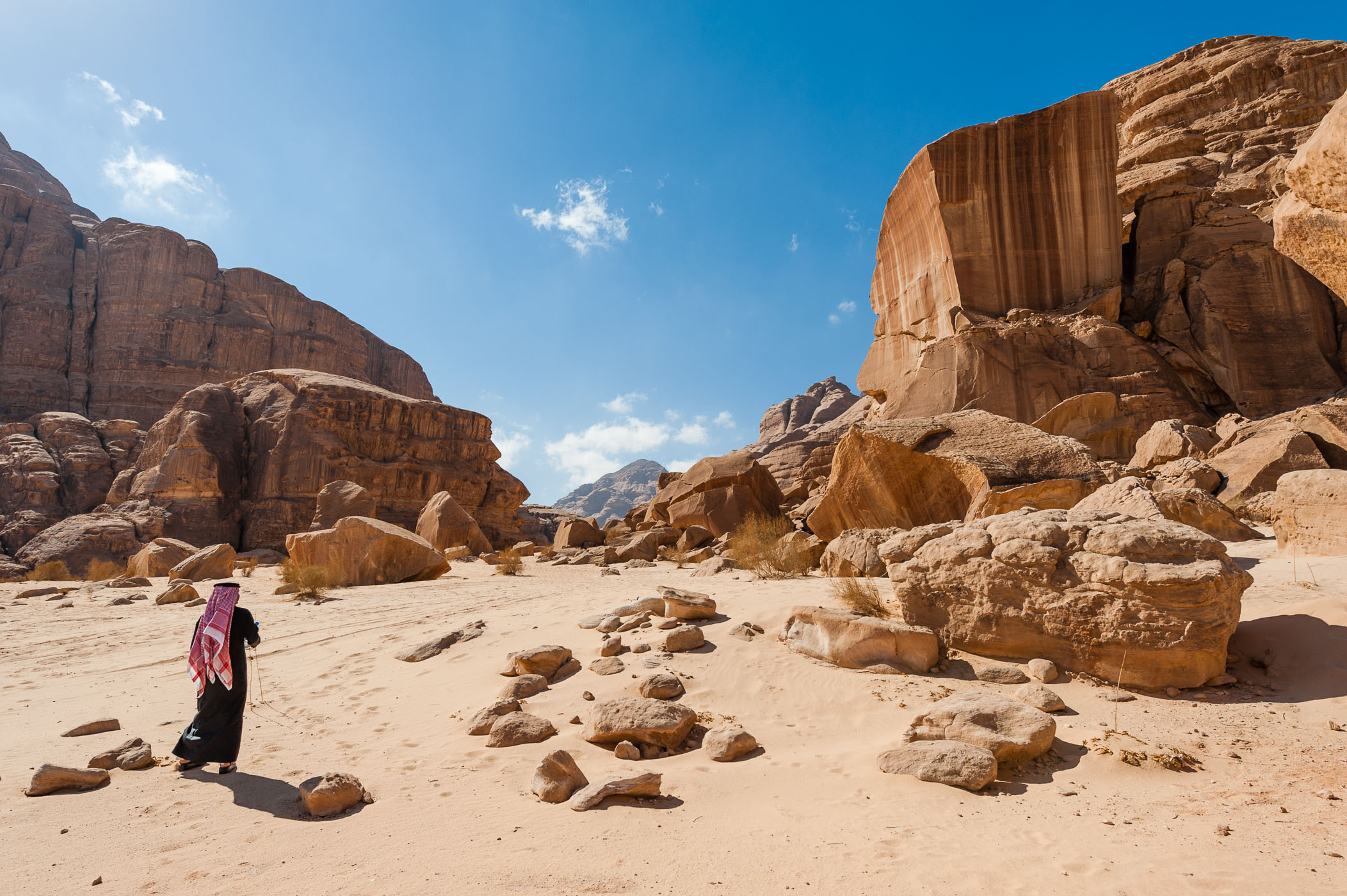 Wandeltocht door de wadi rum woestijn met onze gids