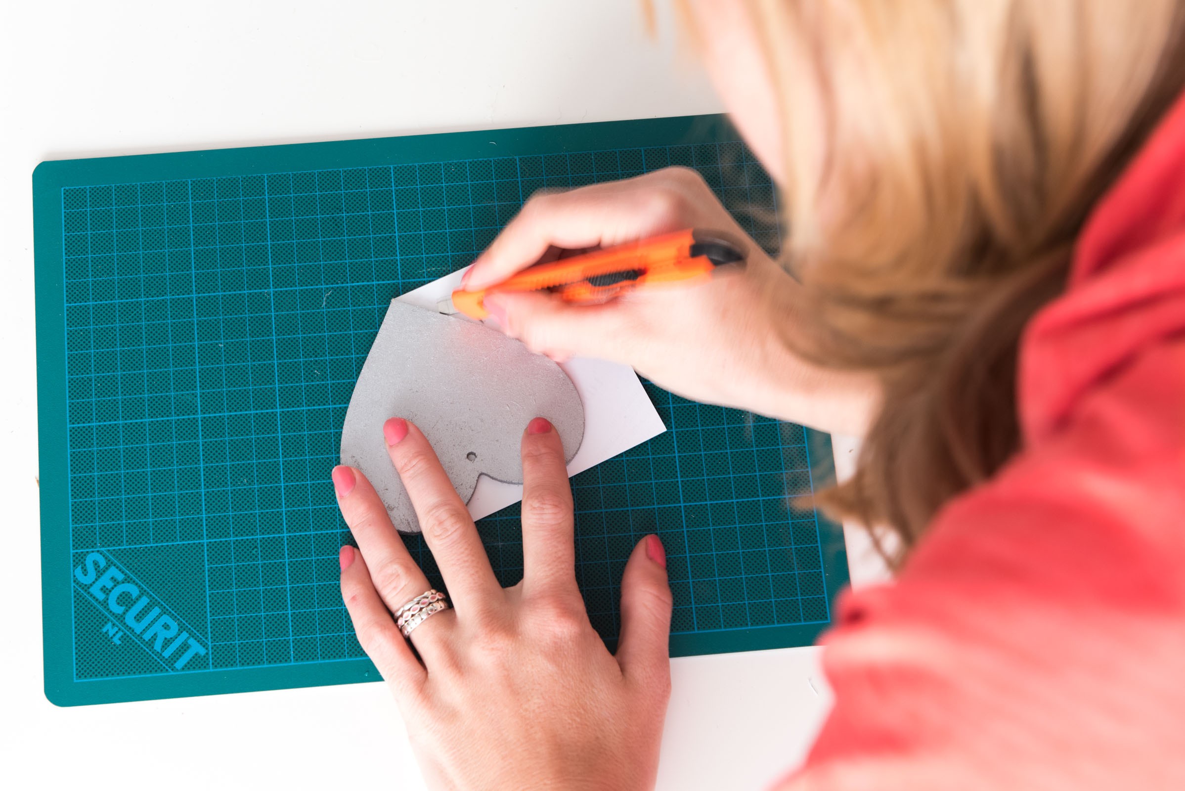 Uitsnijden van de foto met een mesje