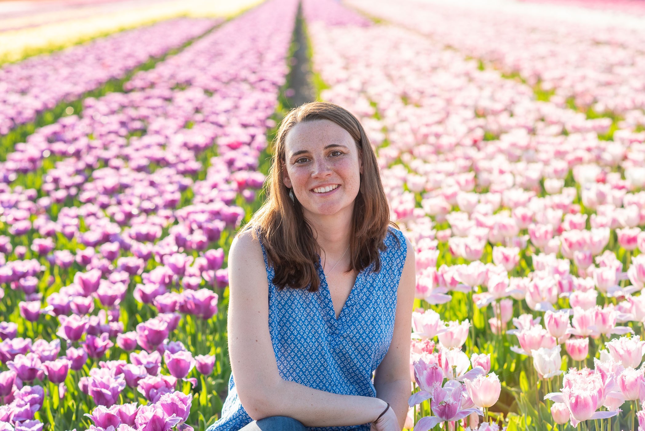 De velden in de buurt zijn ook een prachtige achtergrond voor portretfoto's.