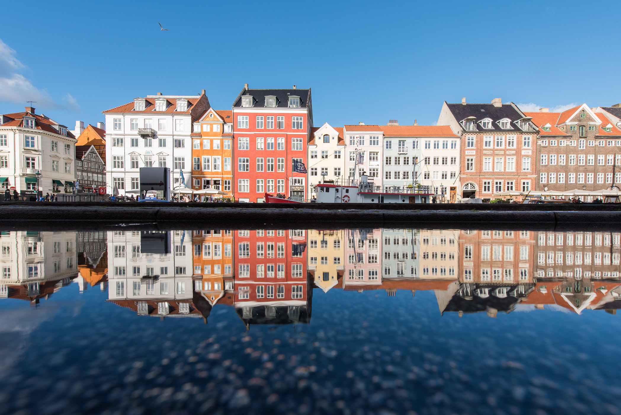 Kopenhagen Nyhavn in zwart-wit