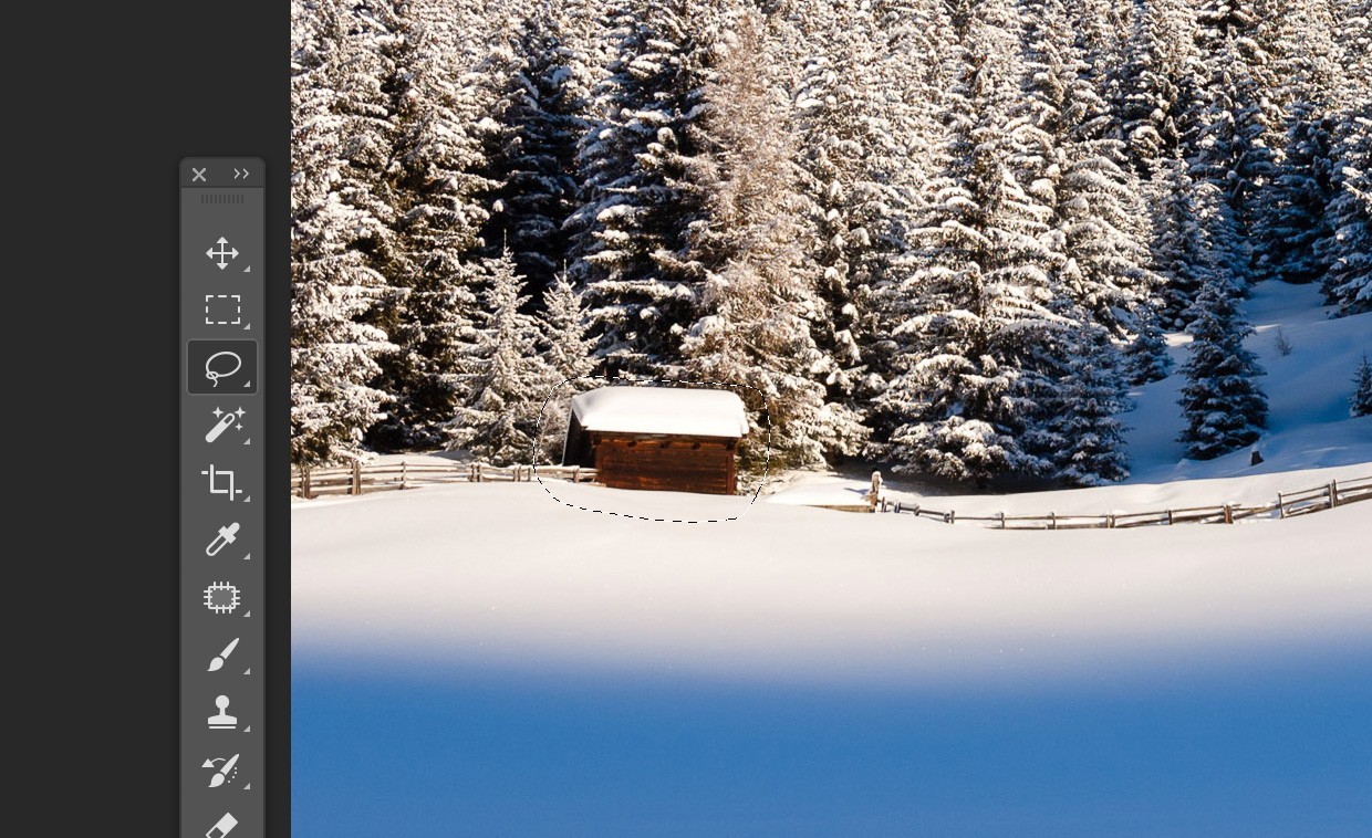 Selecteer met de lasso het object dat je wilt laten verdwijnen.