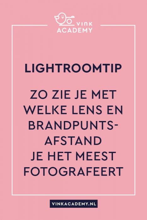 Lightroomtip: zo zoek je in de bibliotheek op met welke lenzen je het meest fotografeert
