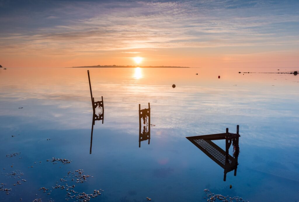 Zonsopkomst in Denemarken, net na 6 uur