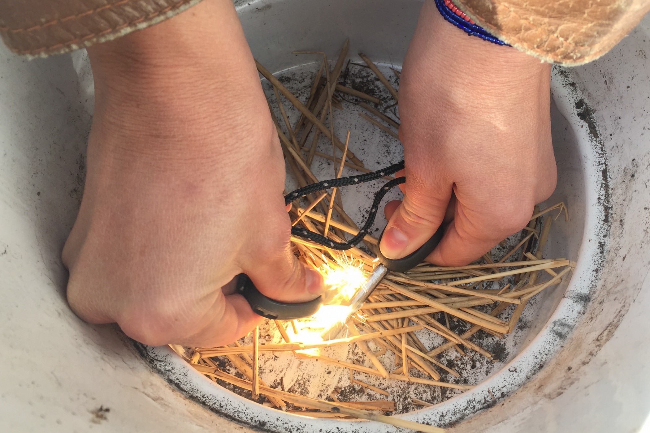 Oefenen met vuur maken. [mislukt] 