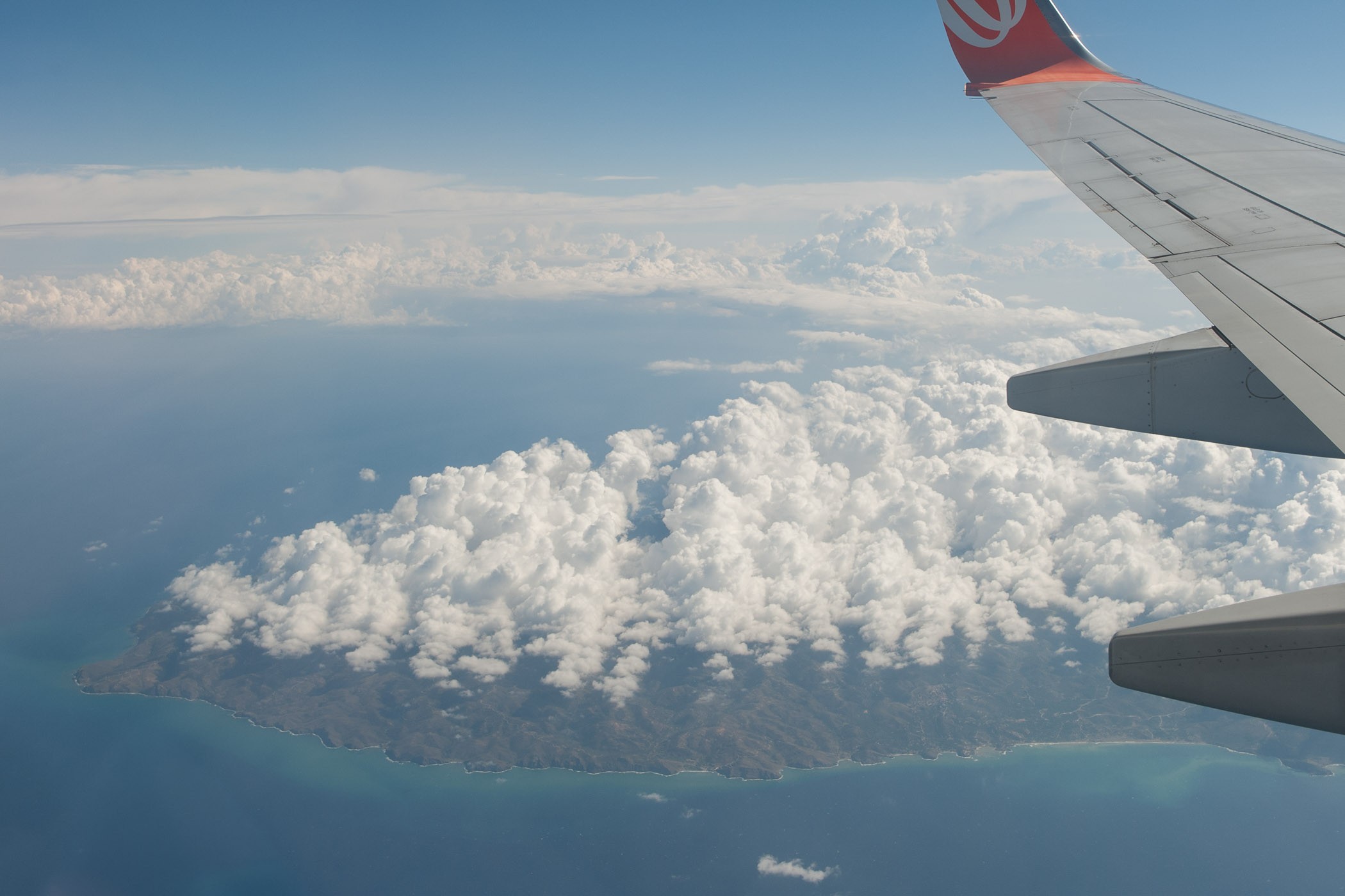 Nevel verwijderen: vanuit het vliegtuig fotograferen