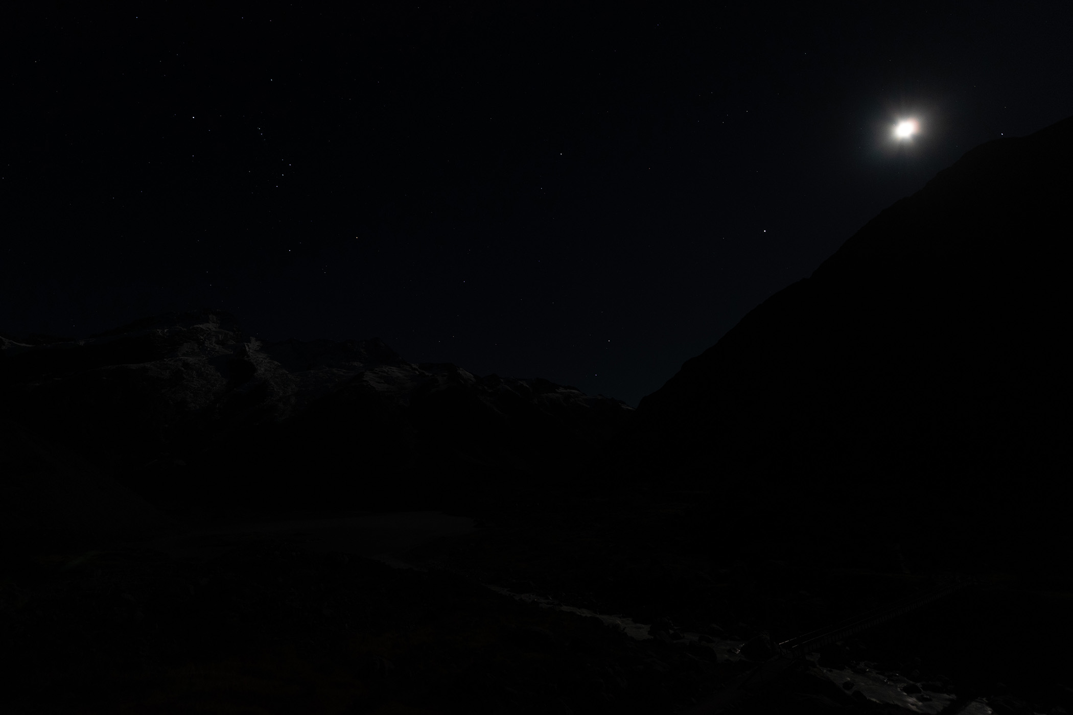 Gletsjer in Nieuw Zeeland gefotografeerd met automatische stand