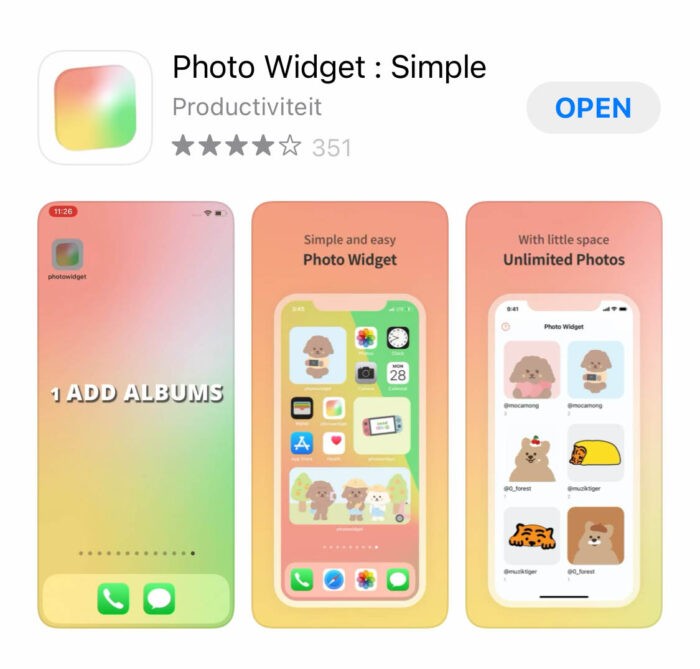 Photo Widget Simple App