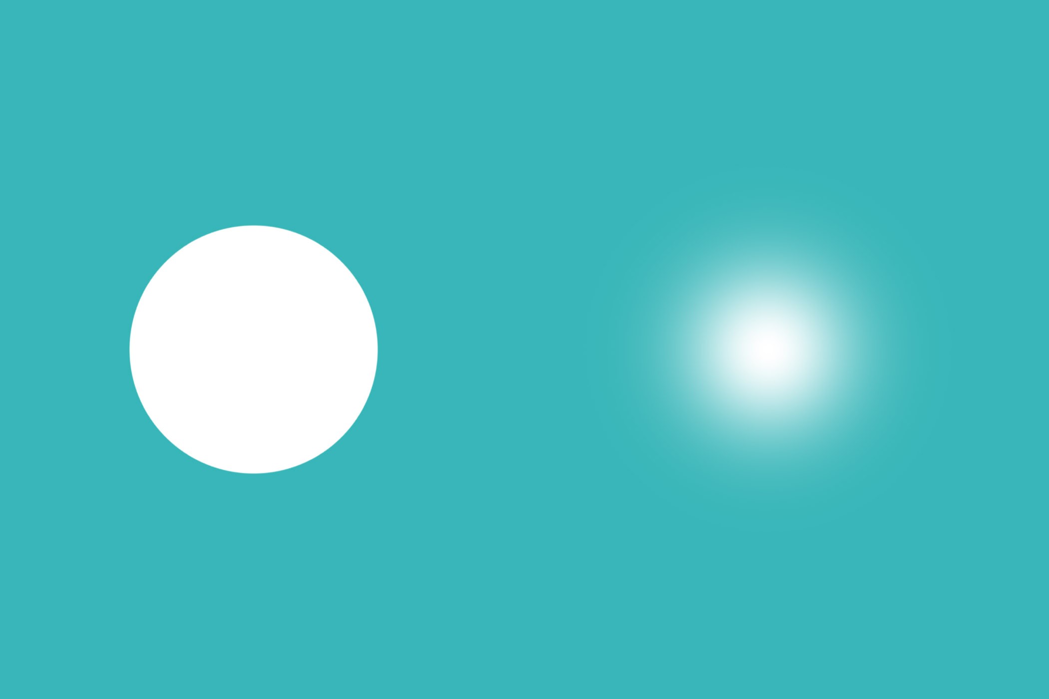 Links: gum met een harde rand (hoge hardheid) Rechts: dezelfde grootte, maar nu met een zachte rand (lage hardheid)