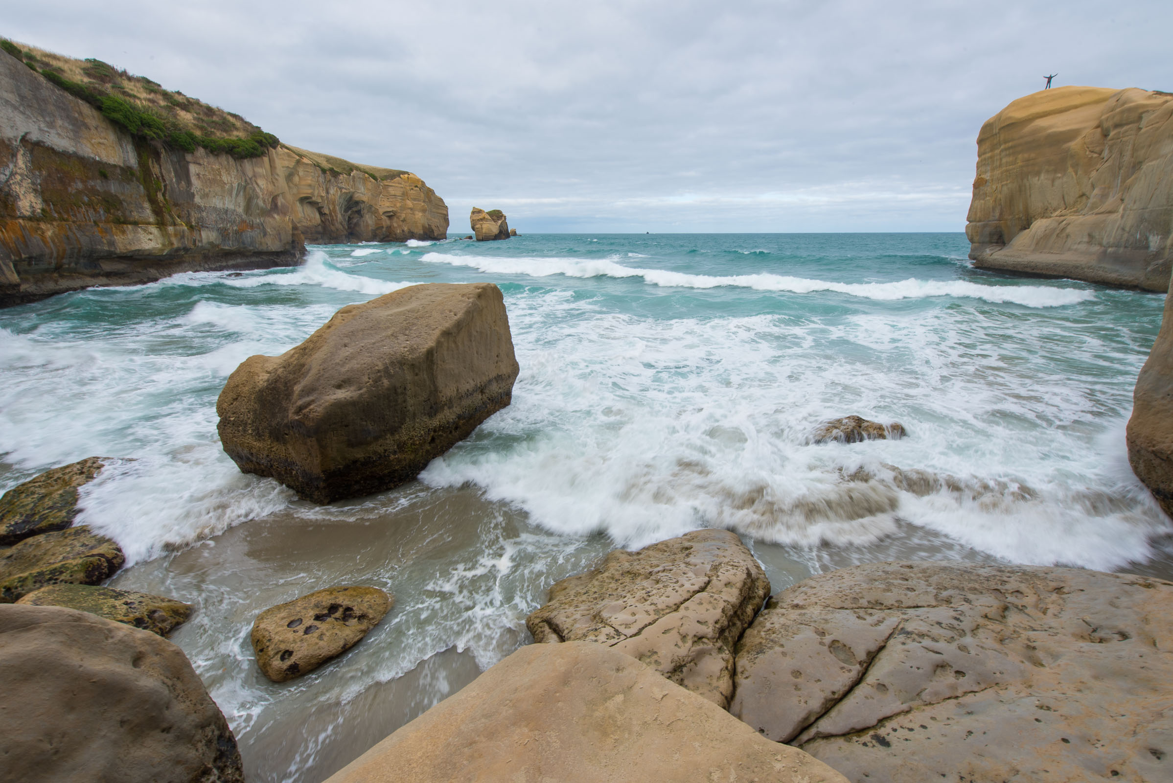 Tunnelbeach, Nieuw-Zeeland.