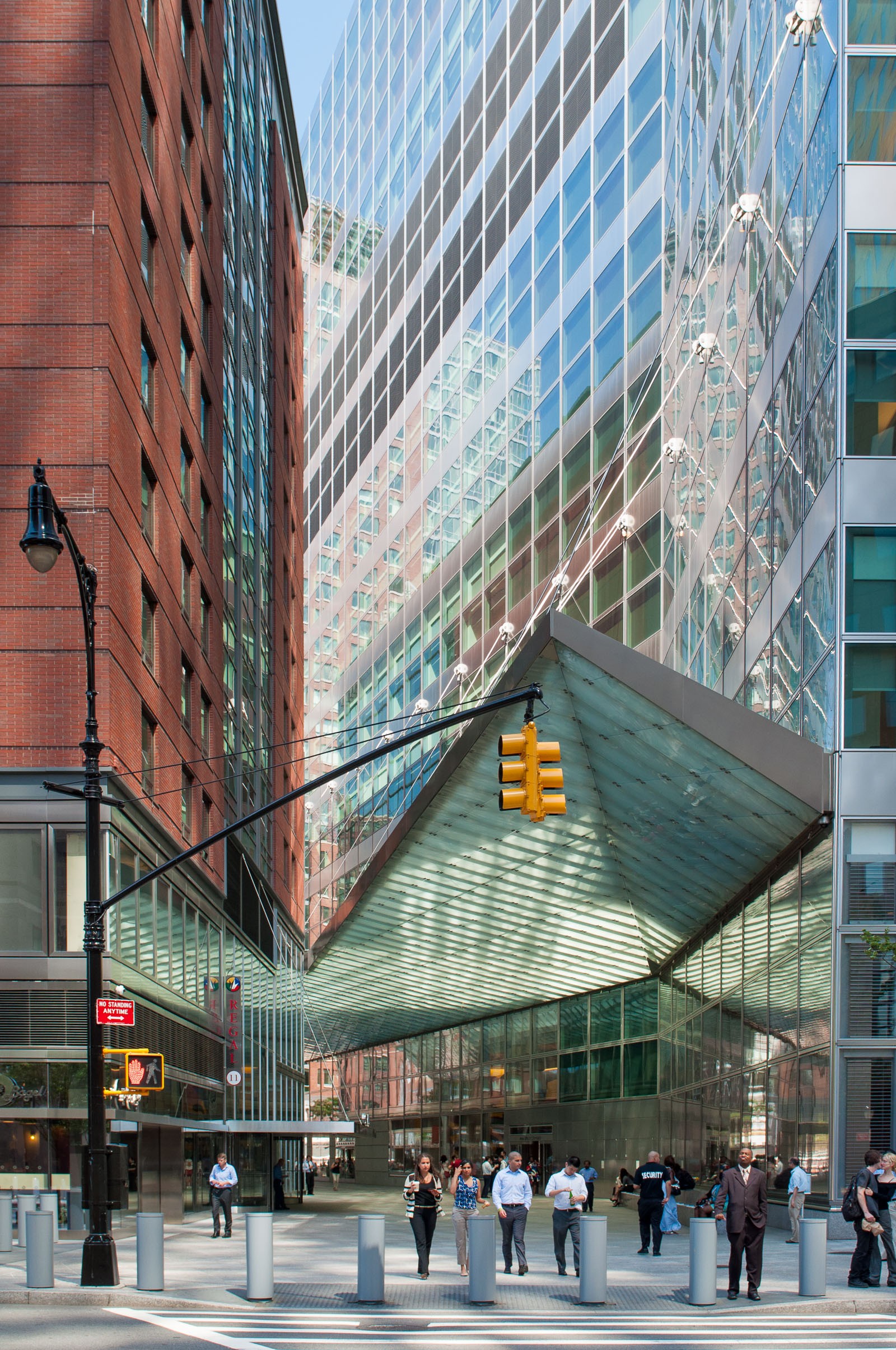 Reflectie in de wolkenkrabbers, New York