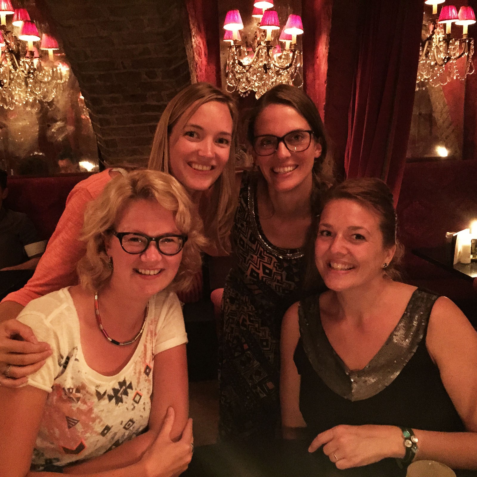 Van links naar rechts: Sofie, ik, Kim, Liseth!