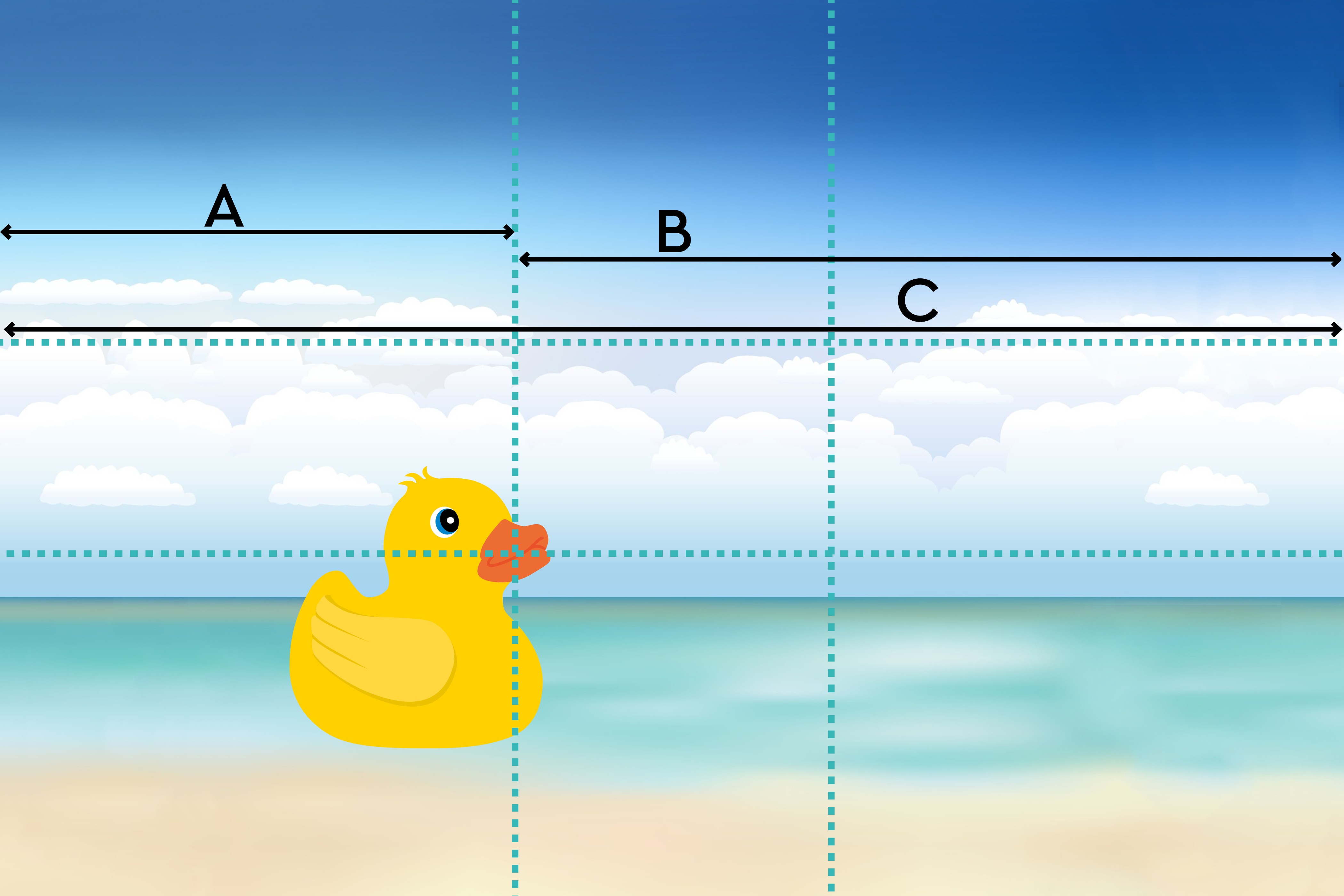 De verhouding van lijn A en opzichte van lijn B is gelijk aan de verhouding tussen lijn B ten opzichte van C. Phi: 1,6 en nog iets.