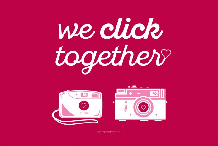 Valentijnskaart: "We Click Together"