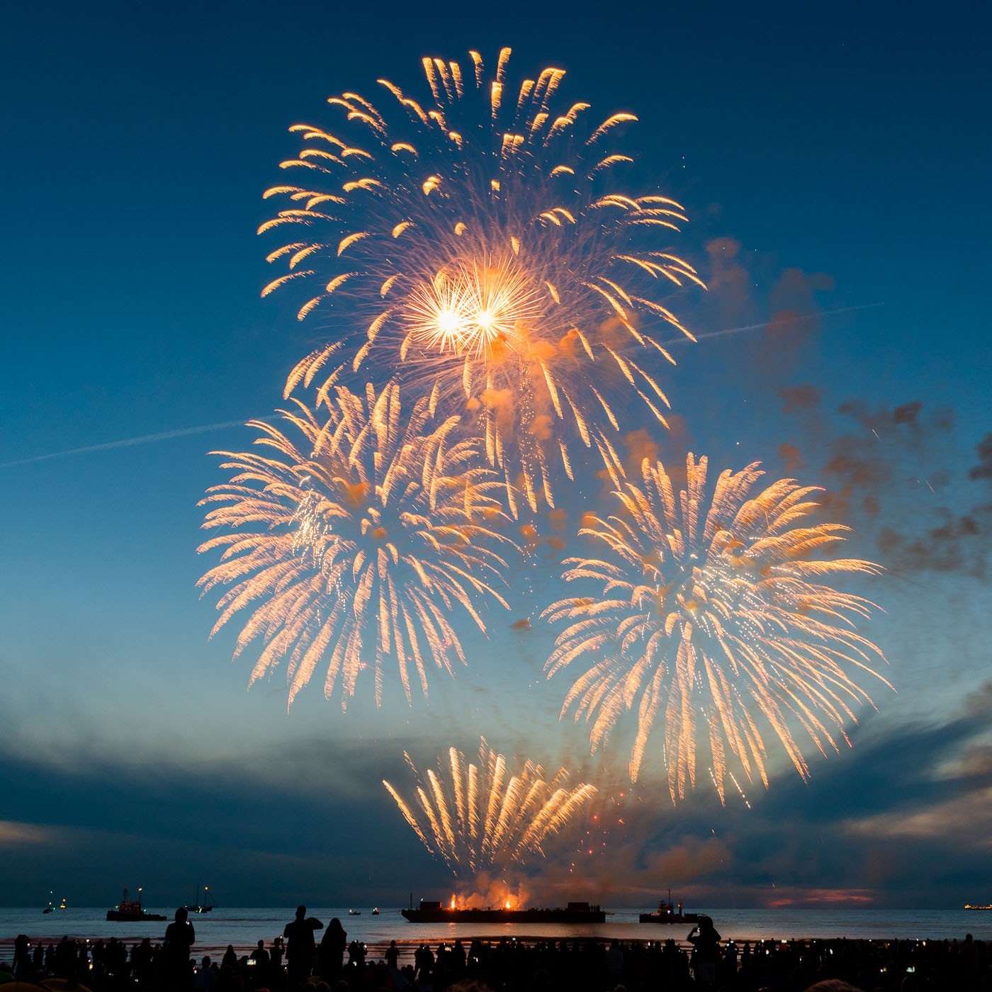 Vuurwerkfestival Scheveningen 2018. Het is er steeds drukker, maar wel gezellig druk hoor!