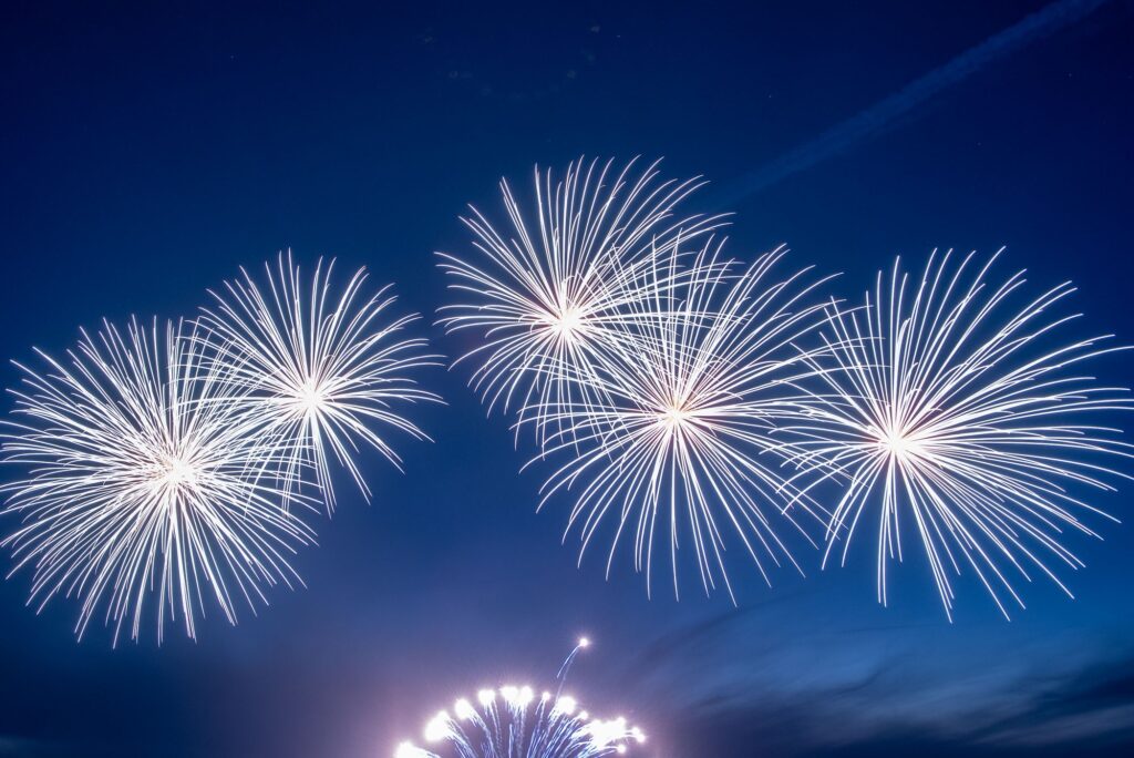 Dit waren de eerste knallen van de vuurwerkshow. Het grootste voordeel; er zijn dan nog geen kruitdampen.