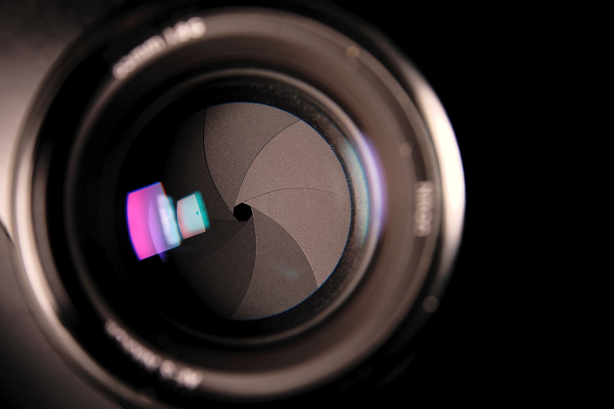 Zo ziet het diafragma er in de lens uit.