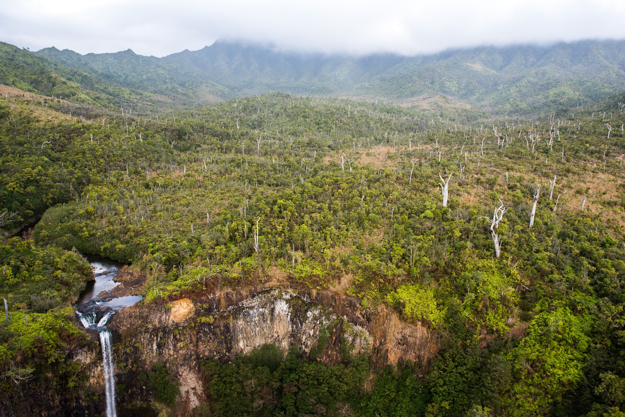 De waterval is hierbij onderdeel van de landschapsfoto