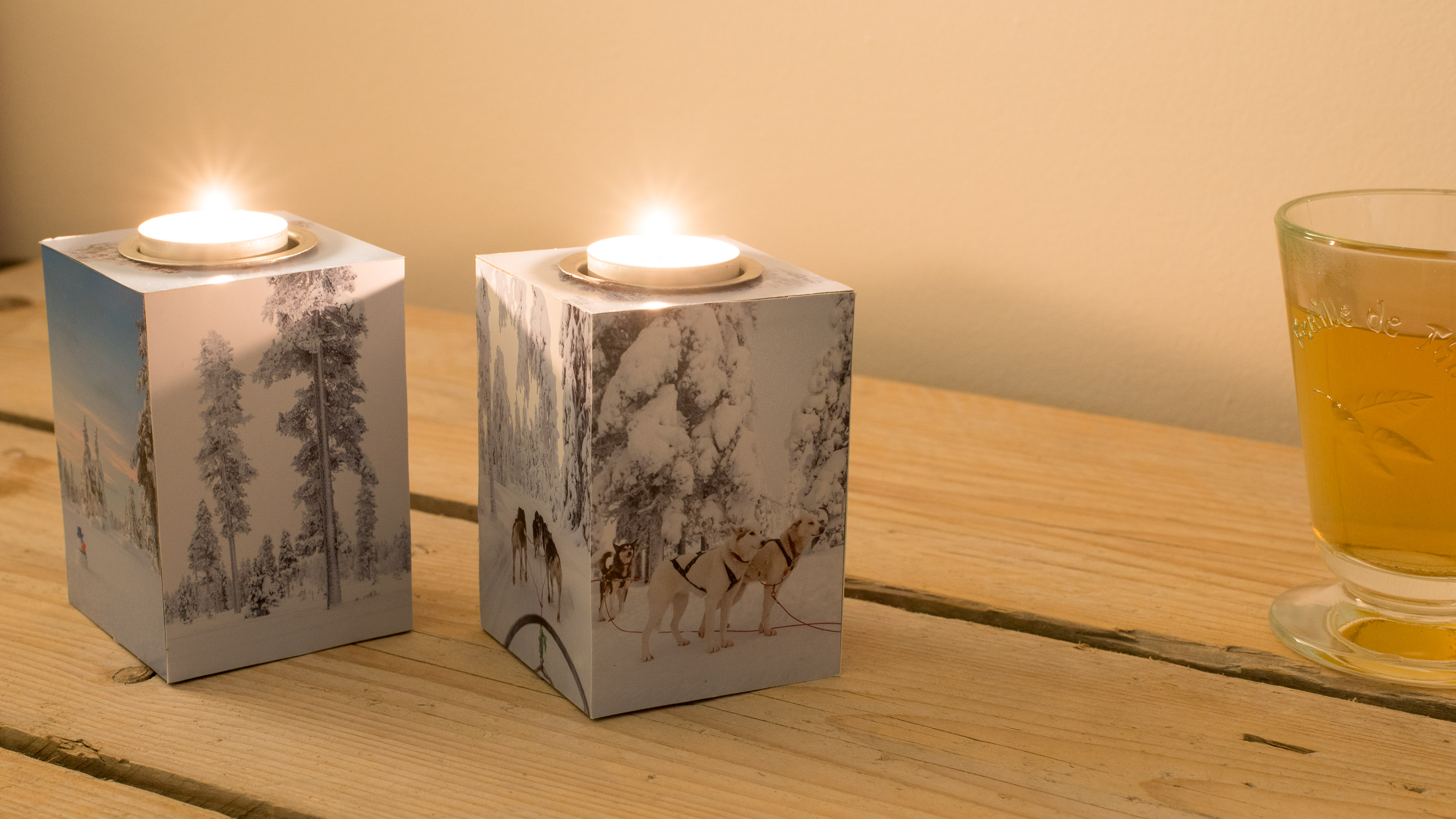 De andere kant van de waxinelichthouders. Ik koos hierbij meer een sneeuw setting. Met een simpele draai heb je zo een 'nieuw' setje foto's!