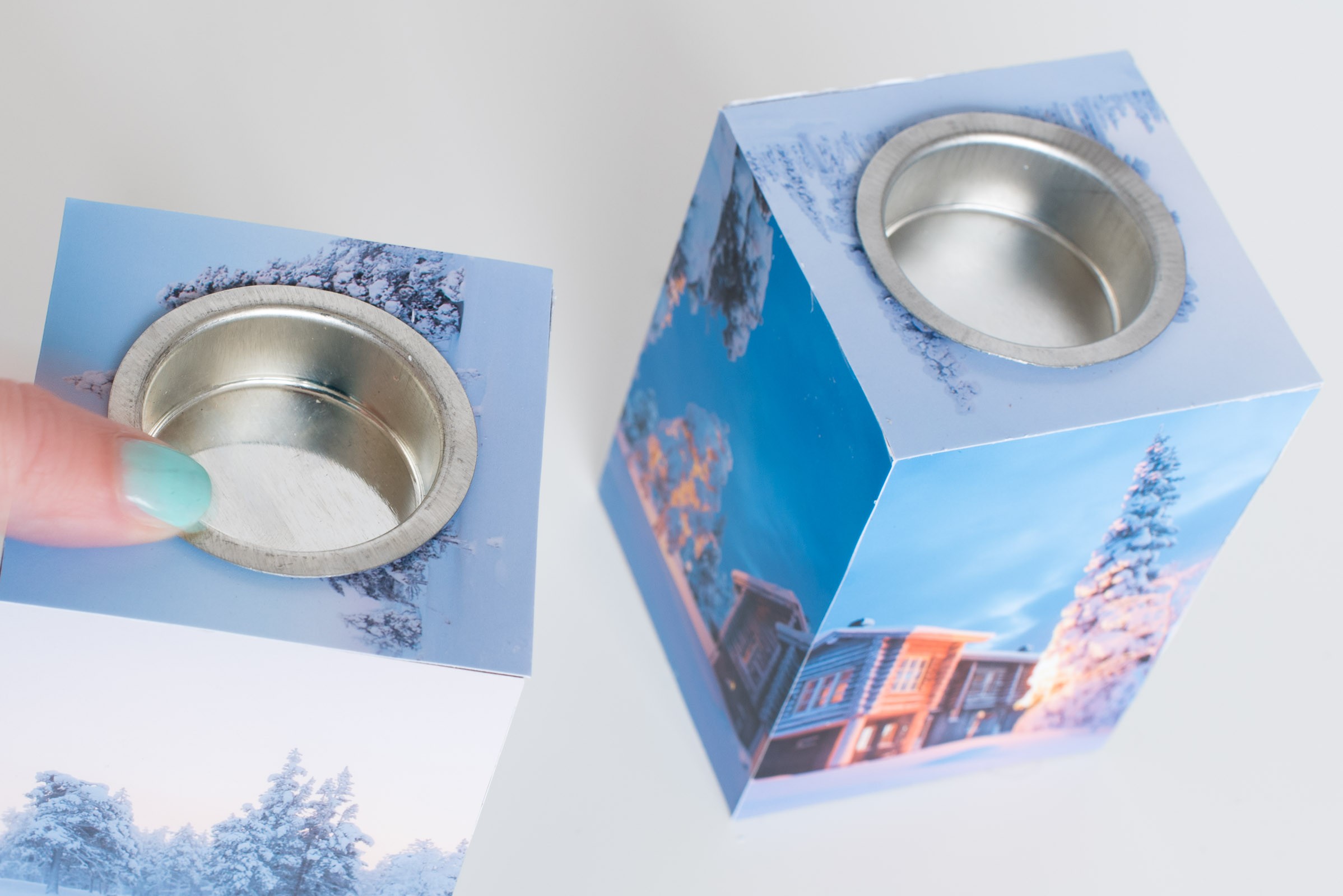 Zet het aluminium cupje weer terug en duw deze stevig aan